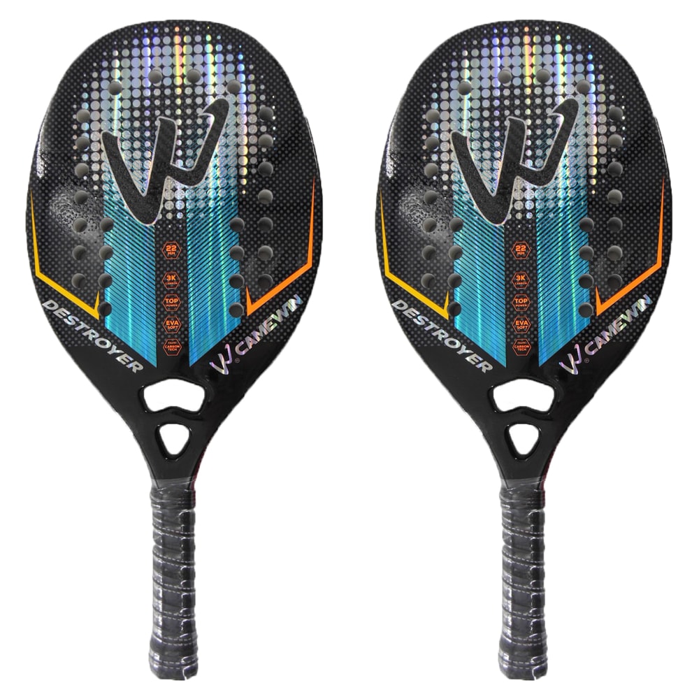 Achetez Camewin 4006 Tennis Paddle Racquet 3K Fibre en Carbone + Raquette  de Tennis de Plage Eva Douce, Avec Bracelet + 2 Ruban Adhésif - Noir +  Argent de Chine